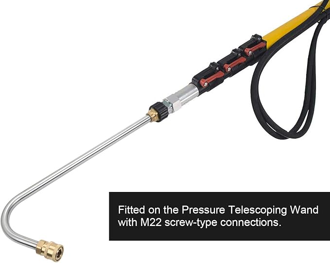 Pressure Washer Gutter Cleaner Rod, Heavy Duty 35 Inch Power Washer Replacement Lance Wand for Gutter Cleaning, RV Roof and Wheel Washing, 4500 PSI, 1/4 inch Quick Connector