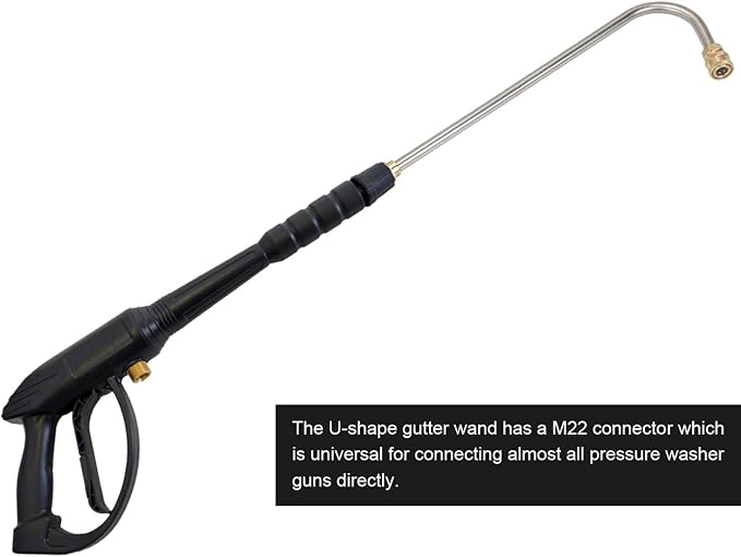 Pressure Washer Gutter Cleaner Rod, Heavy Duty 35 Inch Power Washer Replacement Lance Wand for Gutter Cleaning, RV Roof and Wheel Washing, 4500 PSI, 1/4 inch Quick Connector