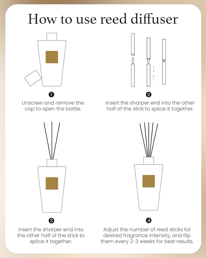 M&SENSE Reed Diffuser Set, Neroli Noir, 8.79 oz Natural Essential Oil | Non-Toxic Organic, Long-Lasting Fragrance, Ideal for Living Room, Entryway, Gifts for Women