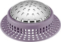 Aluvor Bathtub Drain Hair Catcher Shower Drain Cover Sink Drain Protector | Bathroom Sink & Bathtub Drain Strainer for Pop-Up & Regular Drains, purple