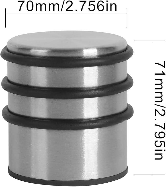 KINJOEK Heavy Weight Door Stopper, No DrillStainless Steel Door Stop with Protective Rubber Bands Door Wedge for Office, Home, Garage, Laundry Door