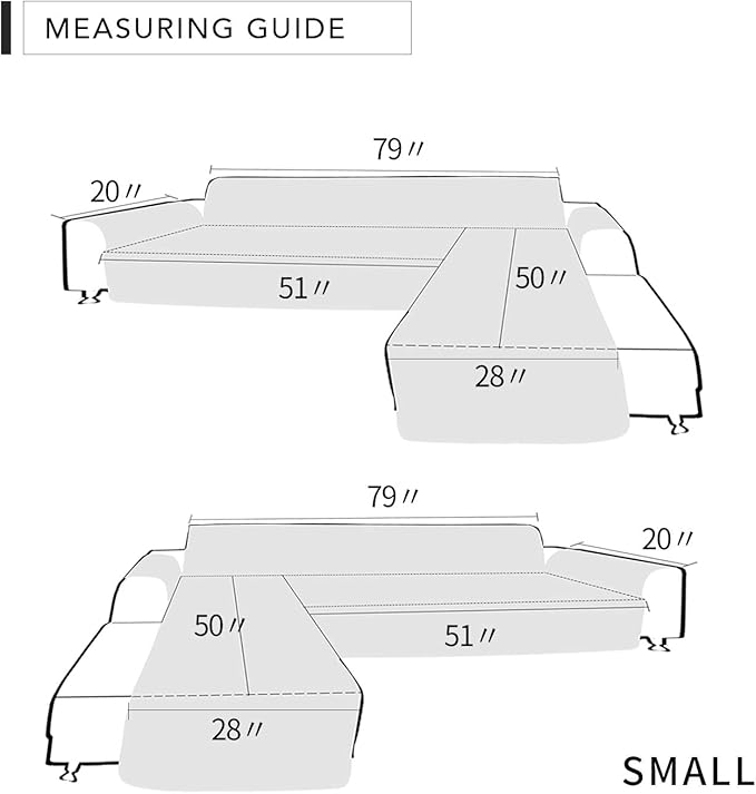 Easy-Going L Shape Sofa Slipcover - Sectional Couch Cover Chaise Cover - Reversible, Pet & Kid Friendly - Coffee/Coffee