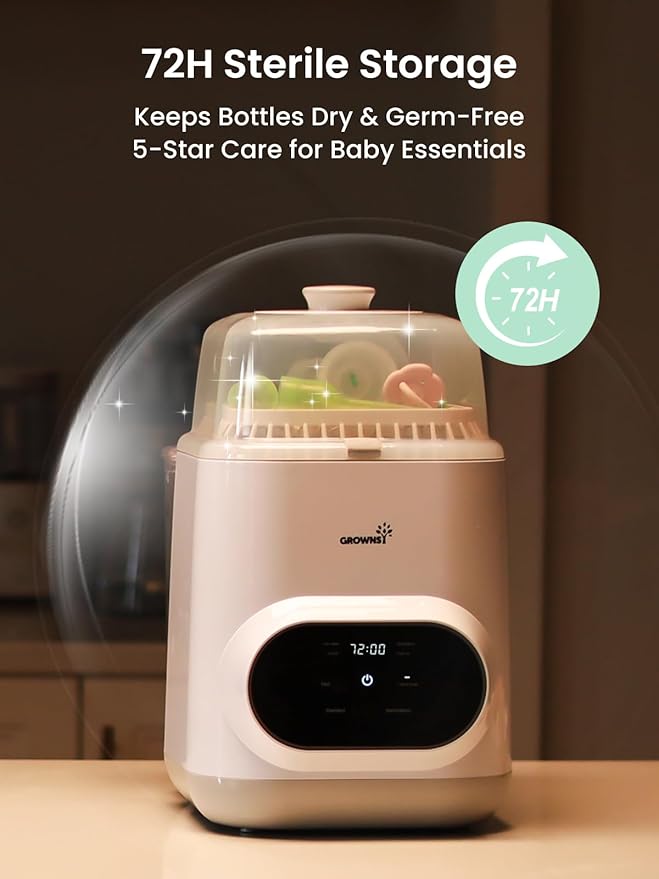 Grownsy EaseClean Bottle Washer Pro | All-in-One Bottle Washer and Sterilizer and Dryer | Baby Bottle Washer for Bottles, Pump Parts & Baby Essentials | Replaces Hand Washing