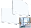 Vesici 2 Pcs Clear Acrylic Sink Splash Guard Freestanding Panel Barrier with Easy Reach Cutaway Kitchen Guard Protective Splatter Barrier for Home Hospital(19" Length, 14" Height, 4.5" Base)
