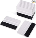 EHDIS 10pcs Vinyl Squeegee 4 Inch Car Vinyl Scraper Decal Applicator Window Tint Wallpaper Smoothing Tool with Black Fabric Felt Edge-White