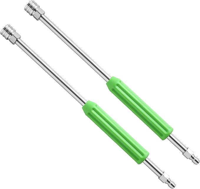 Pressure Washer Extension Wand, 17 Inch, Stainless Steel | Power Washer Lance with Green Protective Cover, 1/4'' Quick Connect, 2 Pack