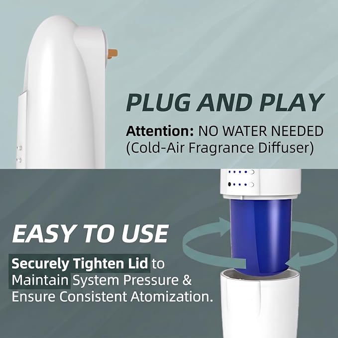 Waterless Nano Scent Air Machine for Home, Plug-in Cold-Air Essential Oil Diffuser, Luxury Hotel Fragrance Atomizer, Professional Aromatherapy Device for Large Room & Office, 100ml, White