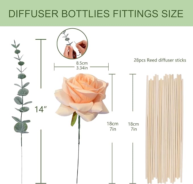 HOSSIAN 150ml/50oz 3PCS Reed Diffuser Bottles,Fragrance Diffuser Empty Bottle with 28pcs Reed Sticks for Home Fragrance Accessories and Women Gift Room,Home,Bathroom Decor(Frosted Glass)