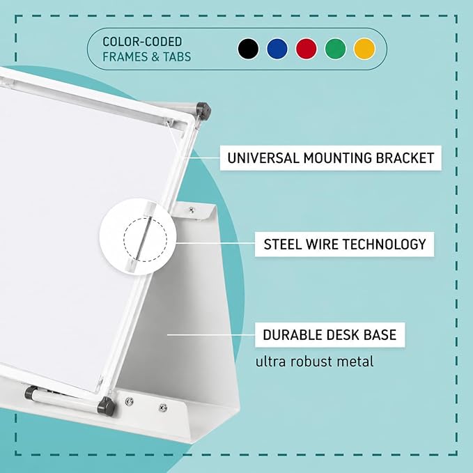 Tarifold Desktop Reference Display System, 40 Pockets, Expandable, White | 40 double-sided PVC pockets, holds 80 letter-size sheets, sturdy metal base, quick-find indexing, quick and easy to assemble