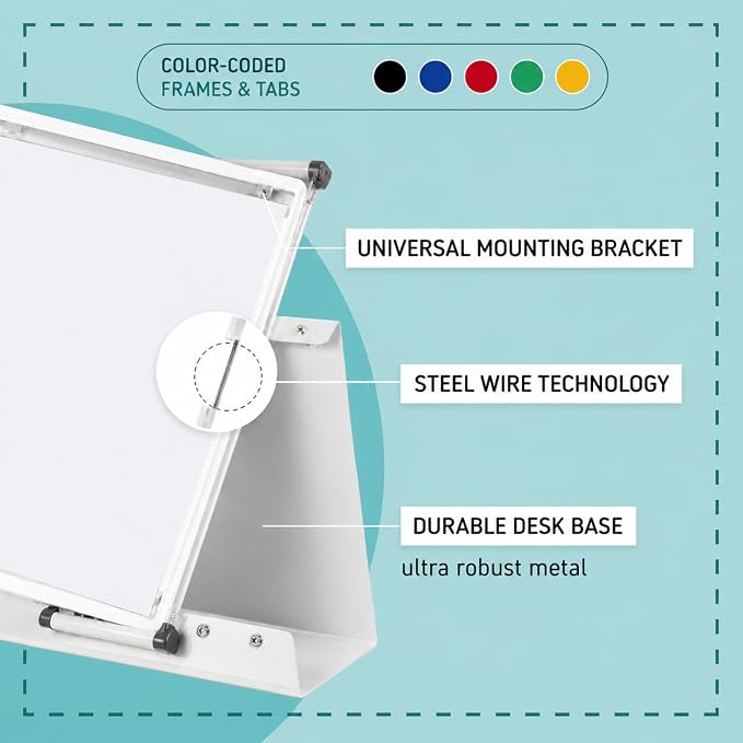 Tarifold Desktop Reference Display System, 50 Pockets, Expandable, White | 50 double-sided PVC pockets, holds 100 letter-size sheets, sturdy metal base, quick-find indexing, quick and easy to assemble
