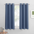 PONY DANCE Blackout Curtains 54 Long - Solid Thermal Insulated Grommet Top Noise Reductiong Window Drapes for Kids Bedroom Living Room, 42 x 54 inches, Blue Haze, 2Panels