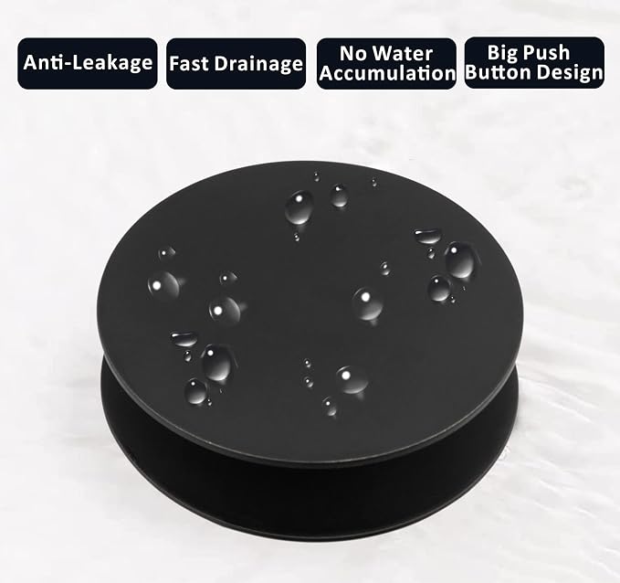 Artiwell Universal Bathroom Sink Drain Stopper, Fits Most Pop-Up Drains for Vessel Sink Lavatory Vanity, Sink Drain Strainer with Detachable Hair Catcher, Tested by Plumber in US (MATT Black)