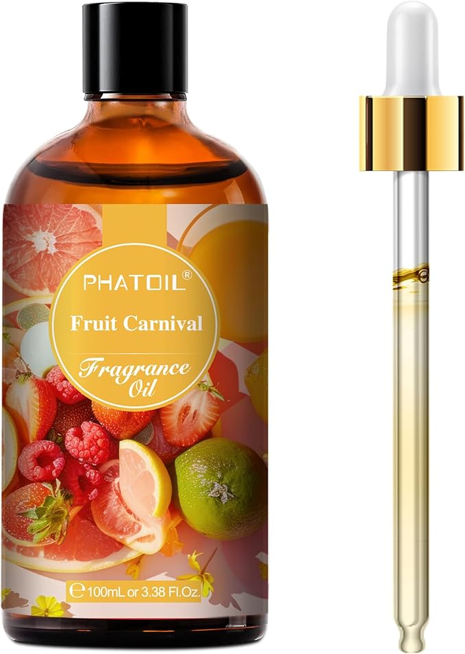 PHATOIL 3.38FL.OZ Fruit Carnival Fragrance Oils for Aromatherapy, Essential Oils for Diffusers for Home, Perfect for Diffuser, Yoga, Skin Care, DIY Candle and Soap Making - 100ml | Long Lasting Scented Oils For Humidifier, Air Freshener, DIY Soap Candl...
