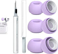 3 Pairs Replacement Ear Tips for AirPods Pro 2nd & 1st(S/M/L, Lavender) | with Noise Reduction Hole, Silicone Ear Tips with Cleaning Pen & Portable Storage Box, Fit in the Charging Case