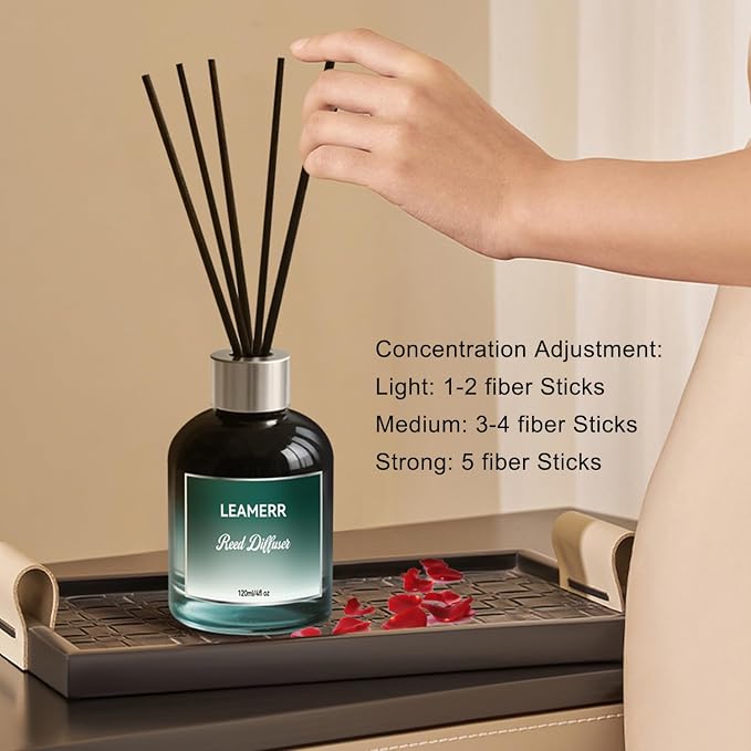 Lavender Reed Diffusers for Home, 4 oz (120mL) Aromatherapy for Relaxation & Air Freshener. Perfect for Home, Bathroom, Office & Room Decor, Calming Botanical Scent