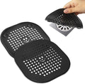 2 Pack Drain Cover Hair Catcher Silicone Drain Protector Hair Stopper for Shower Kitchen Bathroom Bathtub Black