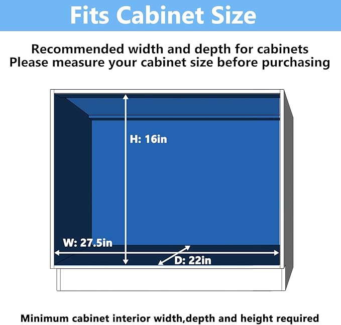 LOVMOR 2 Tier Individual Pull Out Cabinet Organizer 27" W x 21½" D, Slide Out Kitchen Cabinet Storage Sliding Shelves