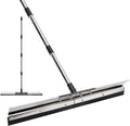 Floor Squeegee for Concrete Water Removal, 31'' Large Heavy Duty Water Pusher with Splash Guard for Garage, Deck, Driveway, Pool, Patio, Tile, 55.5’’ Long Handle Commercial Outdoor Rubber Squeegees