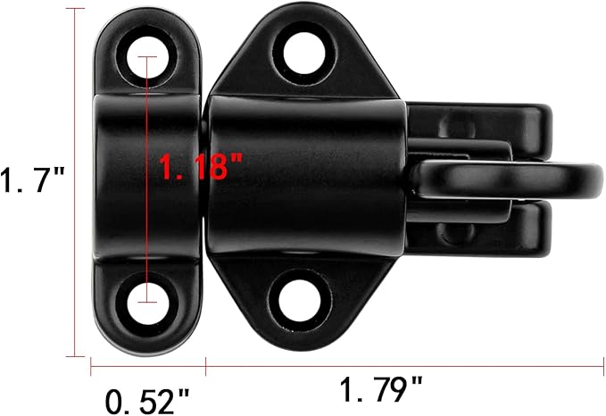2 Packs Self-Closing Latches，Black Spring Door Lock，Resilient Bolt Latch Aluminum Alloy Safety Automatic Spring Barrel Door Lock with Screws,Used for Wooden Door,Wooden Window and Cabinet etc