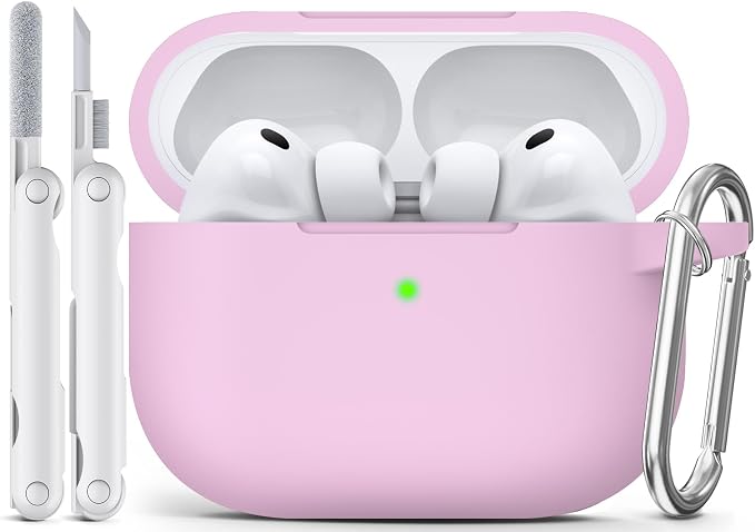 for AirPods Pro 3 Case 2025,Come with Cleaner Kit,Light Lilac | Silicone Protective Cover for Airpod Pro 3rd Generation Case with Keychain,for Women Men,One-Piece Design,Shockproof