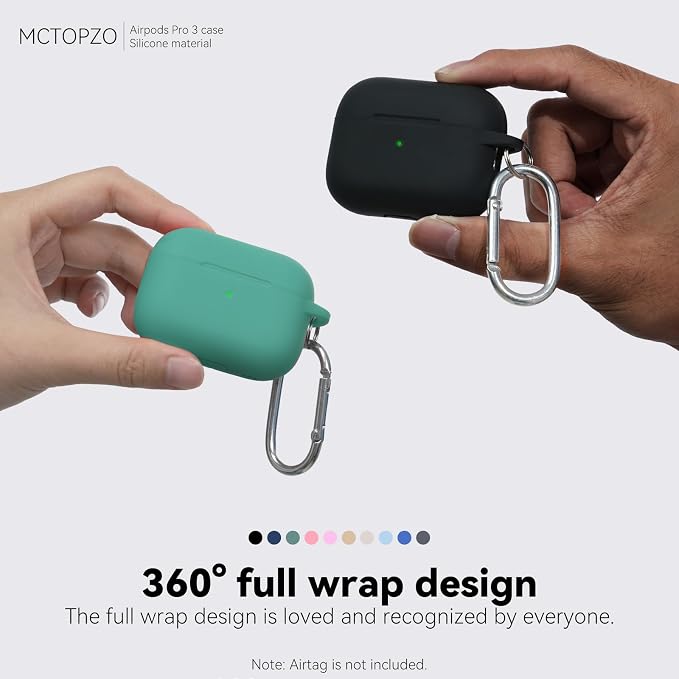 for AirPods Pro 3 Case 2025,Come with Cleaner Kit,Pine Green | Silicone Protective Cover for Airpod Pro 3rd Generation Case with Keychain,for Women Men,One-Piece Design,Shockproof
