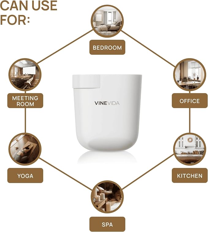 VINEVIDA Prime Plug-in Aroma Diffuser for Home & Office | Waterless Diffuser - Cold Air Diffuser for Essential Oils (2 Hotel Scents Included)