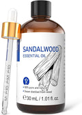 HIQILI Sandalwood Essential Oils for Skin, Diffuser & Candle Soap Making | Versatile for Perfume, Hair Care & Room, Moisturizes, Deodorizes Laundry - 30ml / 1.01 fl oz