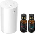 Airversa AN8 Waterless Essential Oil Diffuser Starter Kit, White | 2X20 mL BLG+BCR Hotel Scent Fragrance Oil, Up to 600 sq ft, Battery Operated, Portable for Home Car Office, AN8Kit-2x20-B