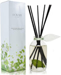 Reed Diffuser Set - Zen White Tea & Ginger Scented Diffuser with Sticks | Home Fragrance Reed Diffuser for Bedroom, Bathroom Shelf Décor, Real Botanicals in the Bottle - Made in the USA