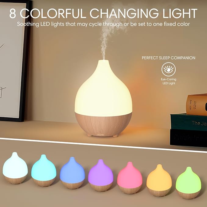 SALKING Essential Oil Diffuser 2 Pack, 100ml Aromatherapy Diffuser for Home | Cool Mist Humidifier with Auto Shut-Off, Ultrasonic Diffusers for Essential Oils, Warm White Lights, Quiet, Bedroom, Office