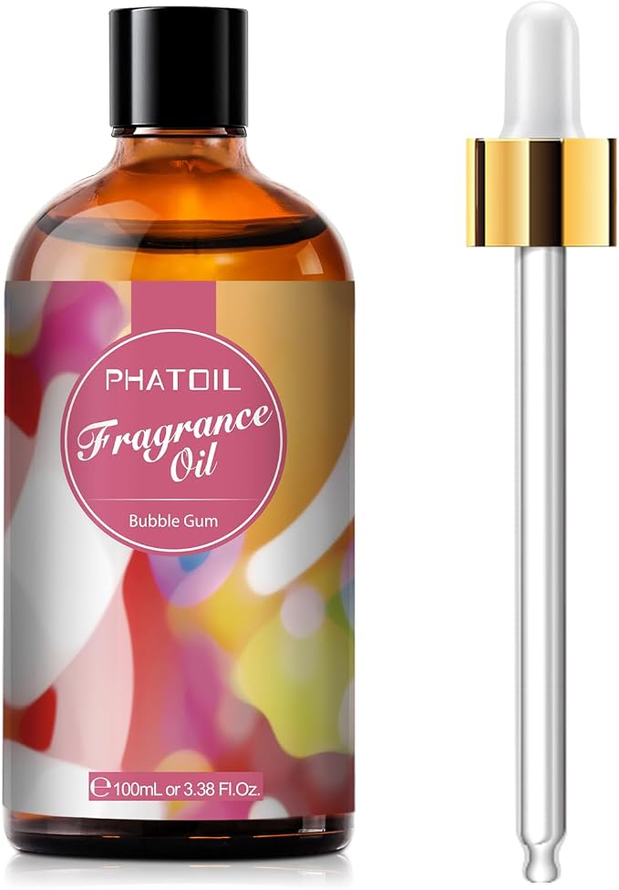 PHATOIL Bubble Gum Fragrance Oil for Diffuser Aromatherapy 3.38FL.OZ | Long Lasting Scented Oils For Humidifier, Air Freshener, DIY Soap Candle, Scent Project Making, Aroma Oil for Home Freshening