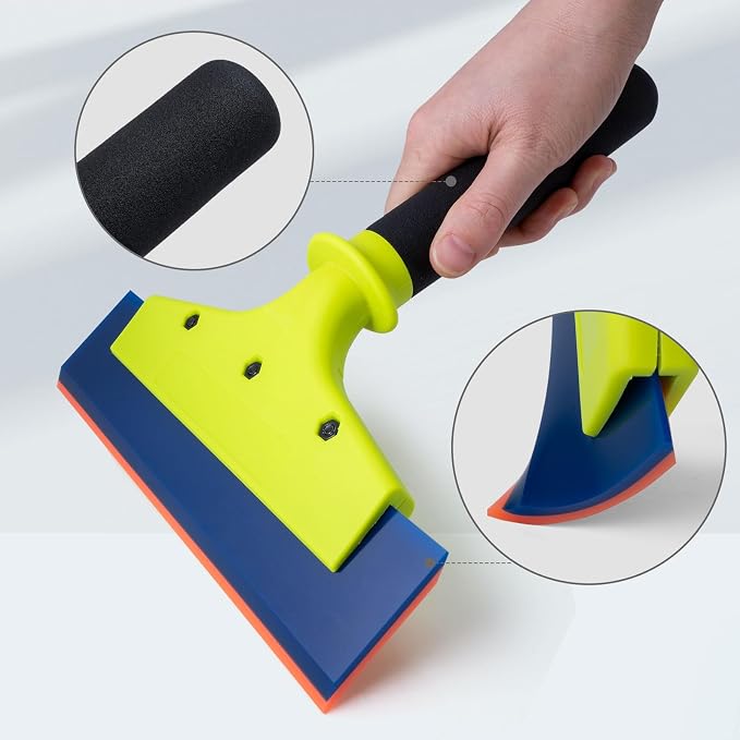 NEWISHTOOL 2 Pack Rubber Squeegee with Nylon Handle Window Tint Tools | Tint Squeegee for Water Removal, Glass Cleaning, PPF Installing and Window Film Application
