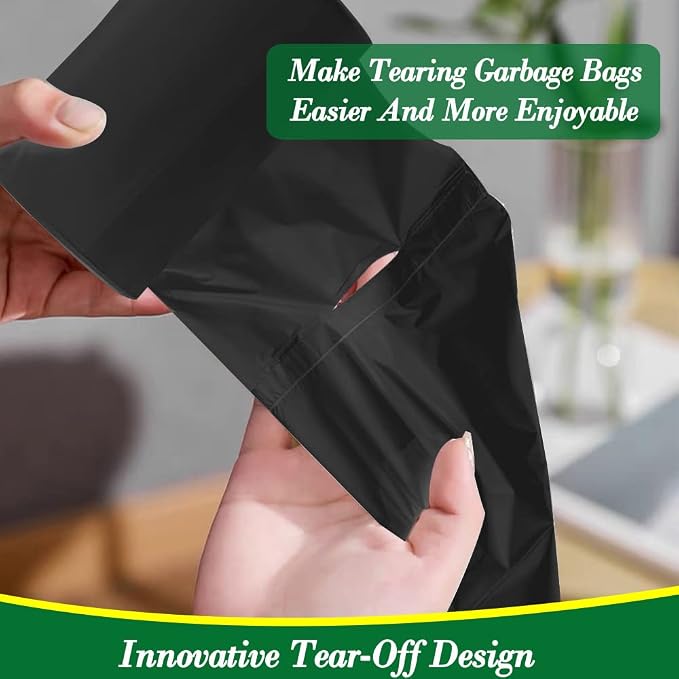 Hommaly 1.2 Gallon 240 pcs Small Black Trash Bags, Strong Garbage Bags, Bathroom Trash Can Bin Liners Unscented, Mini Plastic Bags for Office, Waste Basket Liner, Fit 4.5,5,6 Liters, 0.5,0.8,1,1.2 Gal