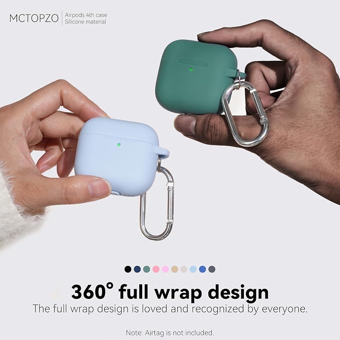 for AirPods 4 Case 2024 with Cleaner Kit & Keychain-Sky Blue | Silicone Protective Cover for Apple AirPods 4th Generation Case,for Women Men,One-Piece Design,Shockproof,Dust Proof