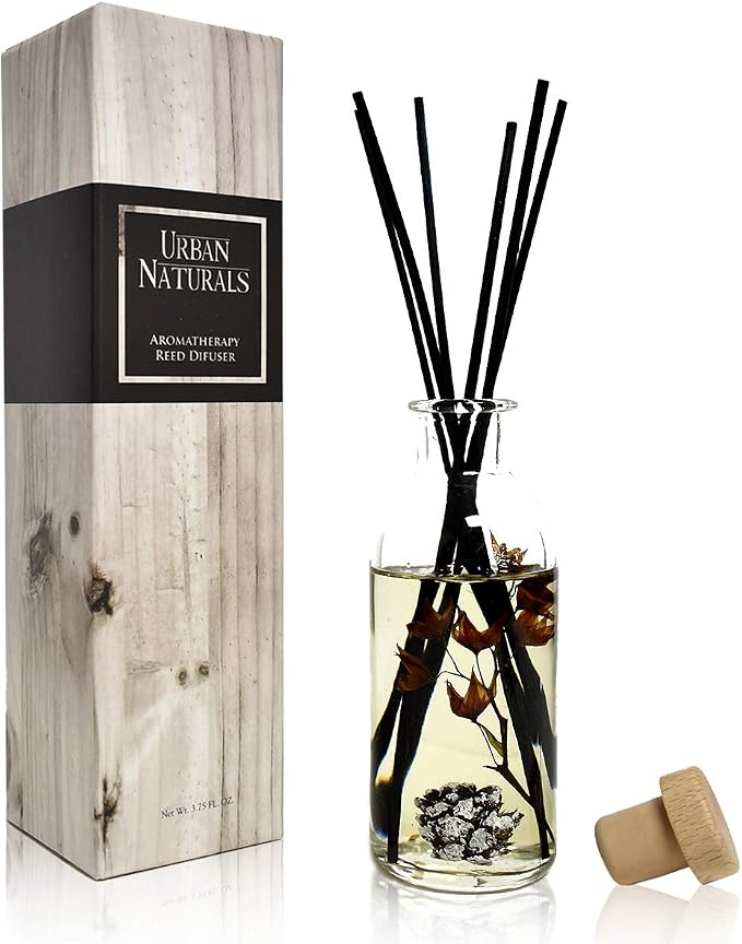 Reed Diffuser Set, Mountain Air - Bathroom Shelf Décor | Scented & Room Freshener, Golden Apples, Birch Wood, Fennel, Pear Eucalyptus, Mint & Aromatic Sage, Decorative Botanicals