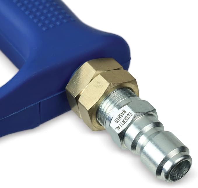 Essential Washer Short Pressure Washer Gun with Brass Quick Connect & M22 Adaptors Compatible with Foam Cannon | High Pressure Water 4000 PSI