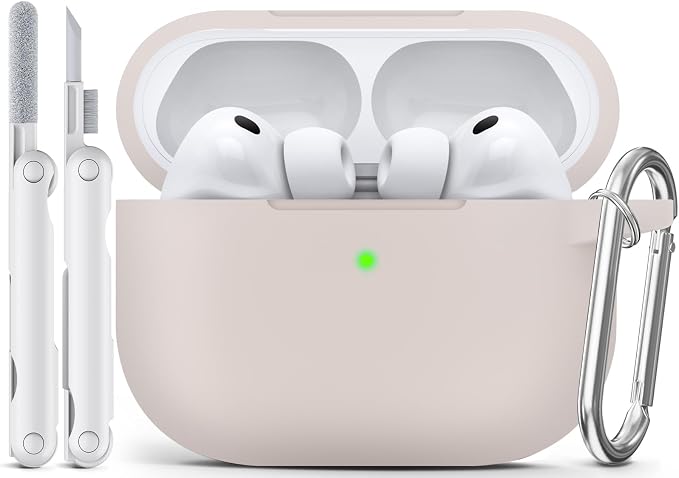 for AirPods Pro 3 Case 2025,Come with Cleaner Kit,Milk Tea | Silicone Protective Cover for Airpod Pro 3rd Generation Case with Keychain,for Women Men,One-Piece Design,Shockproof