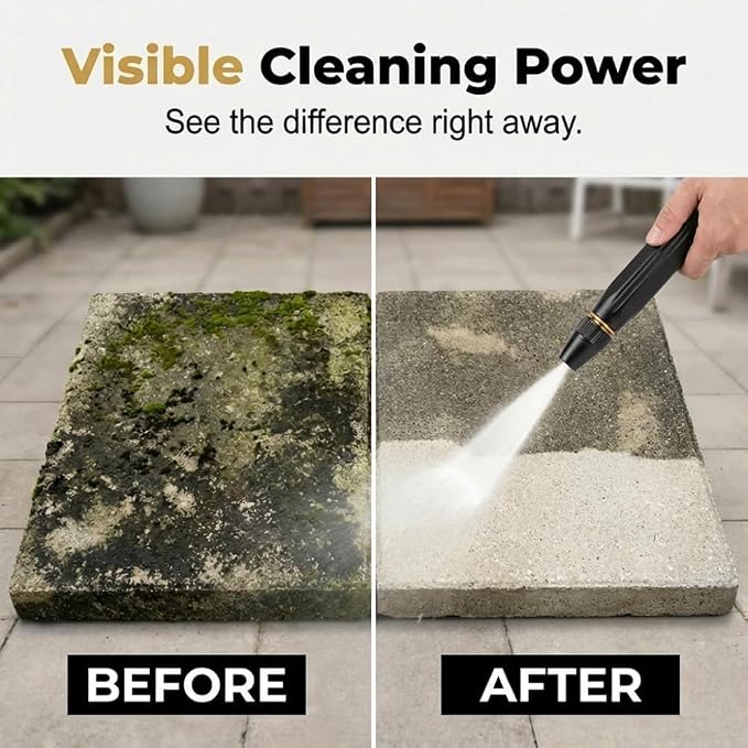 High Pressure Power Washer Nozzle with Connector Set,Direct spray gun,Power Jet Water with Three Spray Modes, This product is only suitable for water pipes with an inner diameter of 4.7 inches or less