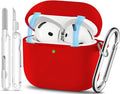 for AirPods 4 Case with Magnetic, TNSNK Silicone AirPod 4 Case Cover Compatible with Apple Airpods 4th Gen, Shockproof Protective Cases for Women Girly with Cleaner Kit and Keychain, Front LED Visible