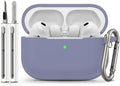 Full-Coverage dustproof Design for AirPods Pro 3 Case Cover with Cleaner Kit, Soft Silicone Cover for AirPods Pro 3rd Generation Comes with Keychain,Suitable for 3rd Generation,Grayish Blue