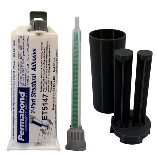 Permabond ET5147 Food Grade Epoxy Adhesive, Two-Part Bonding Kit, 40-60 Min Set Time, Off White (Caulking Adapter Kit, 50ML)