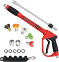Pressure Washer Gun with Extension Replacement Wand, Power Washer Gun, M22 Fitting, 5 Nozzle Tips, 5000 PSI, 37 Inch