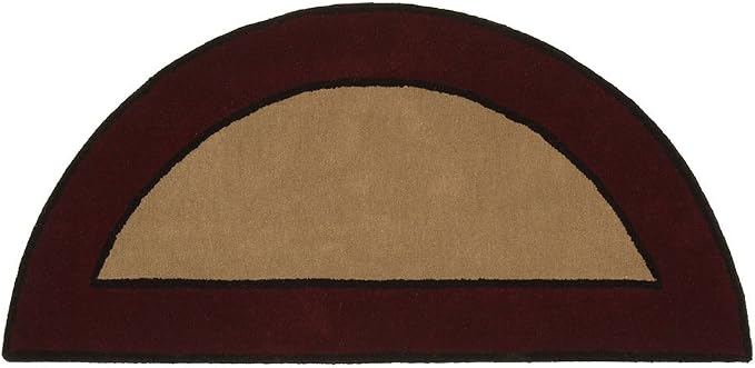 Minuteman International Contemporary II Berry Wool Hearth Rug, Half Round