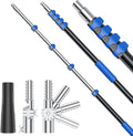 Telescoping Pole, 5-20 Ft with Joint Angle & Squeegee Adaptor, Aluminum Telescopic Paint Roller Extension Pole & Extendable Pole, Anti-Slip Foam Grip, Multi-Purpose Gutter Window Dust Cleaning Pole