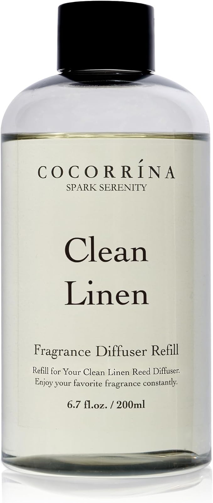 Clean Linen Scented Reed Diffuser Oil with 8 Sticks Fragrance for Bedroom, Bathroom, Oil Diffuser, Home Décor, 6.7 fl oz. (200 ml)