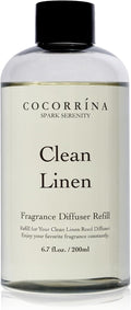 Clean Linen Scented Reed Diffuser Oil with 8 Sticks Fragrance for Bedroom, Bathroom, Oil Diffuser, Home Décor, 6.7 fl oz. (200 ml)