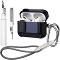 [4 in 1] Lock Case Compatible with AirPods Pro 3 with Keychain | Military Grade Armor Shockproof Rugged Shell Protective Cover for Women Men with Lanyard and Cleaning Pen Kit