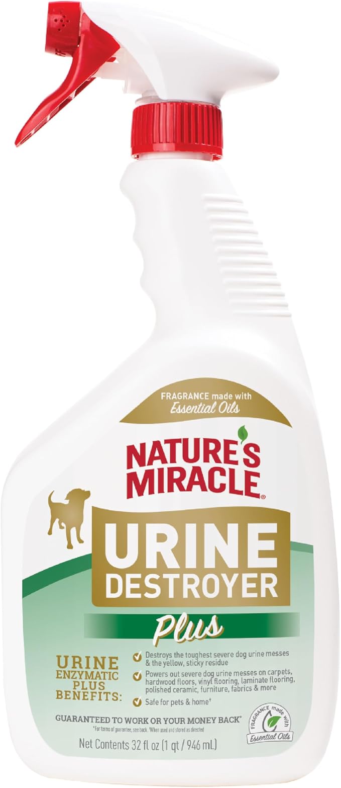 Nature's Miracle Urine Destroyer Plus for Dogs, Enzymatic Formula for Severe Dog Urine Stains, 32 oz