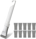 Crevice Cleaning Brush with 10 Replacement Scouring Pads, Deep Detail Scrubbing Tool for Window Track, Sliding Door Rail, Tile Grout, Shower