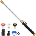 2026 Upagraded Jet Nozzle Power Washer for Garden Hose, Pressure Washer Wand with 3 Different Nozzles and Hose Quick Connectors for Car, Patio,Pet,Window, Black